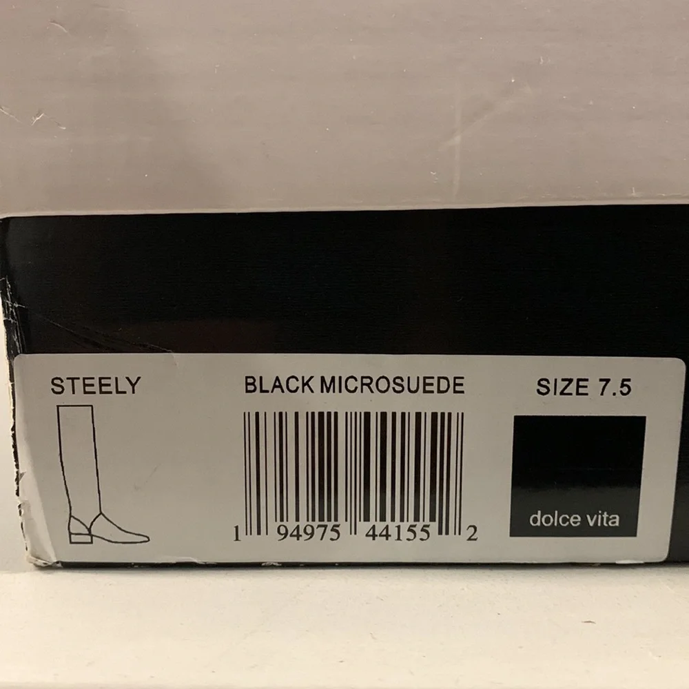 Dolce Vita‎ Steely Boots Women’s Black Micro Suede Ankle Booties Shoes 7.5 NWB